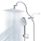 Hibbent All Metal cUPC Certified High Pressure Rainfall 8'' Shower Head - color: Chrome, style: Square 8''