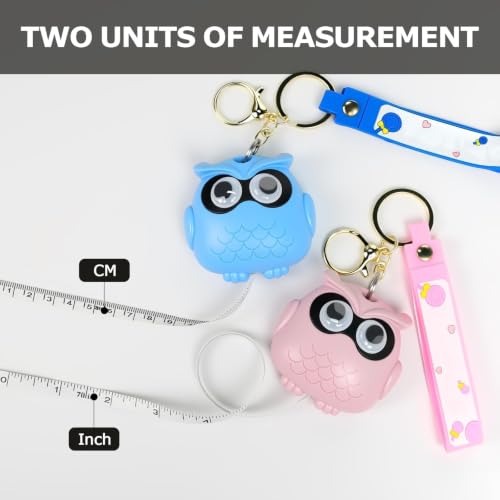 Cute Orange Owl Fashion Measuring Tape 79", Sewing Gifts w/Keychain - color: A21-Orange Owl