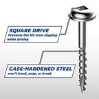 Kreg Zinc Pocket-Hole Screws, Pocket Hole Screws, 250 Count, 1-1/2 Inch