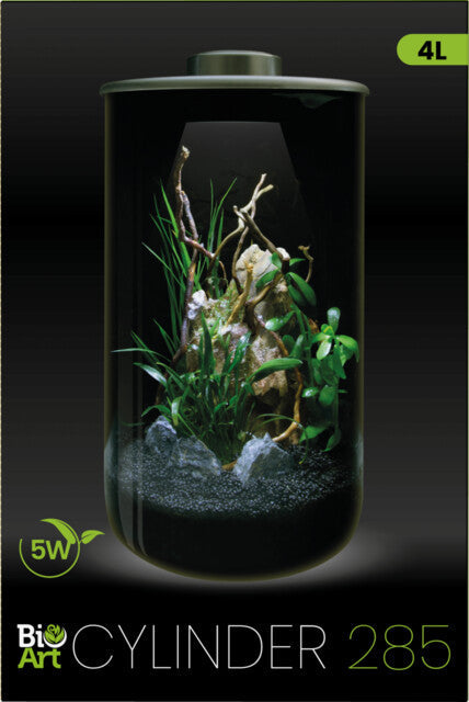 BioArt Cylinder 285 Black Nano Garden – 4L LED Plant Terrarium Dome