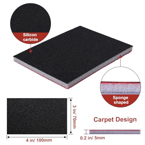 22 Pcs Sanding Sponge 1500 Grit Sandpaper Assortment, Washable & Reusable Sanding Blocks for Wood, Metal, Drywall, Glazing, Wet Dry Sandpaper for Smooth Finishing - size: 1500 Grit