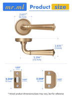 Door Handle Champagne Bronze Passage Door Door Lever, 1 Pack - color: Champagne Bronze