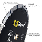 6 Inch Diamond Blade for Angle Grinder — Diamond Cutting Wheel for Cutting Stone, Marble, Granite, Brick, Masonry, Paving Flag, Concrete — Diamond Saw Blades Segment Height 0.394” (10 mm) — GRAFF - size: Ø 6 Inch Segment, style: Diamond Segment Blades