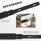 18 inch Drawer Slides 6 Pairs (12pcs) Full Extension Ball Bearing Drawer Rails Side Mount 3 fold Metal Dresser Runners for File Cabinet Trash Can Kitchen Wardrobe Glides 18" Black 100 LB Capacity - size: 18inch(450mm)