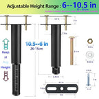 6-10.5in Bed Support Legs for Bed Frame Support,Slat Support 2PC - size: 2pcs (6-10.5 in Adjustable)