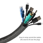 Cable Management Sleeve, Split Design, 10FT - 1 Inch, Black - color: Black, size: 1"-10ft