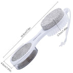 Foot Scrubber Brush with Pumice Stone for Feet Callus Remover Pedicure Tool - color: White