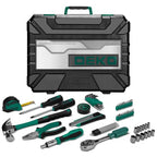 DEKOPRO Tool Set: 228 Piece Home Tool Kit, Household Basic Repair Tool Set Comes with Storage ToolBox, Socket Wrench Set for Car, Hand Tool Box Set for Home - Green - color: Green