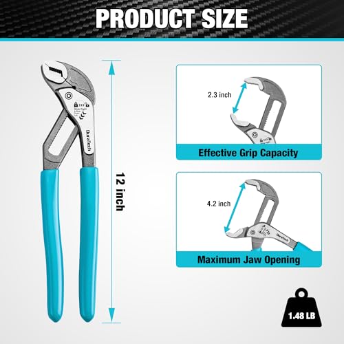 DURATECH 12-Inch Water Pump Pliers, Quick-Adjust Groove Joint Pliers - style: 12"