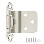 30 Pack 15 Pair Brushed Nickel Cabinet Hinges, 3/8" Inset Kitchen Hinges - color: Satin Nickel, size: 3/8" Inset