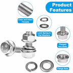 15 Sets M8-1.25 x 20mm Flanged Hex Head Bolts and Nuts Kits - size: M8-1.25 x 20mm