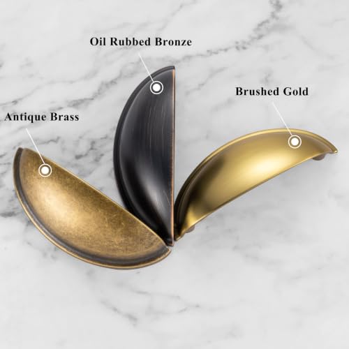 3 Inch Antique Brass Drawer Pulls Cabinet Cup Pulls 10 Pack 1886 - color: Antique Brass