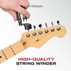 D'Addario Accessories Pro-Winder Guitar String Winder, Cutter, Bridge Pin Puller - All in One Guitar Tool - Black - color: Black, style: Guitar