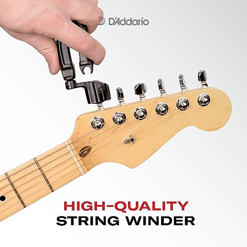 D'Addario Accessories Pro-Winder Guitar String Winder, Cutter, Bridge Pin Puller - All in One Guitar Tool - Black - color: Black, style: Guitar