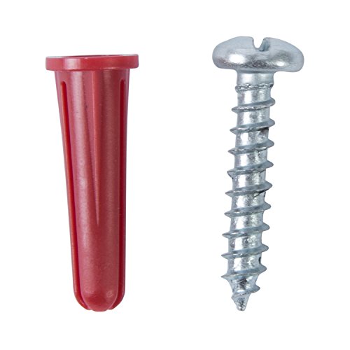 Gardner Bender AP4-K100 Plastic Conical Anchor Kit, 1/4 in. x 1 in., Red