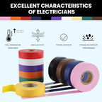 Lichamp 10-Pack Colored Electrical Tape Waterproof, 3/4 in x 66ft, UL/CSA