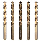 3/8 Inch HSS Twist Drill Bits 5Pcs, HPHOPE 3/8" Jobber Drill Bits Set, Straight Round Shank, Suitable for Drilling in Hard Metal, Stainless Steel, Cast Iron - size: 3/8 Inch, 5Pcs