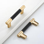 Black & Gold Knurled Cabinet Handles Kitchen Pulls 3 Inch 10 Pack - color: Black and Gold, size: 3" Hole Center