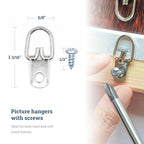 PHS D-Ring Picture Hangers, Holds 10 lb, 100 Pack with Screws - size: 100 Pack