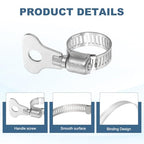 HARFINGTON 4pcs Hose Clamps 0.4"-0.6" (10-16mm) Adjustable 304 Stainless Steel Worm Gear Hose Clamps Assortment Kit for Plumbing Dryer Vent Automotive Dust Collector - size: 10-16mm