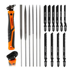 17Pcs Handsaw & File Set, Blade Quick Change, 10 Saw Blades & 6 Files