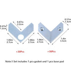 Geesatis 20PCS L-Shaped Corner Brace Plate, 35 x 13 mm Metal Picture Frame Bracket, Silver Tone Flat Plate Fastener for Shelves, Cabinets, Photo Frames, DIY Furniture – Includes Screws & Gaskets