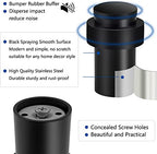 Door Stoppers 2.5 Inch Floor Door Stop Cylindrical Black Doorstop Rubber Bumper Wall Protector, Stainless Steel Heavy Duty Door Stopper for Bottom of Doors, 4 Pack