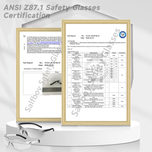 Salfboy Clear Safety Glasses Bulk，ANSI Z87.1 Scratch Resistant Eyewear - color: Colorful