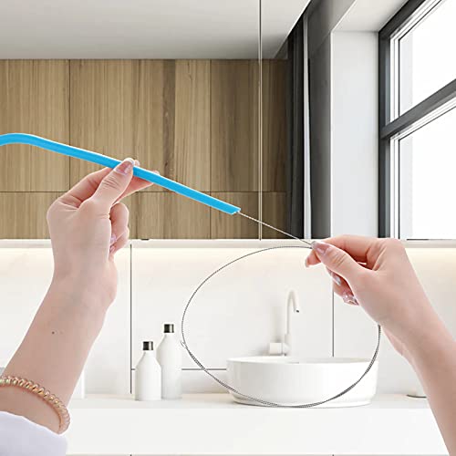 4 Pcs Extra Long Pipe Cleaners with Soft Nylon Bristles Head Cleaning Brush for Straw Tube Pipe Hose Bottle Refrigerator Drain, 1m/39in