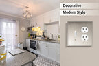 Henne Bery Soft Modern Decorative Wall Plate Switch Plate Outlet Cover (Toggle/Duplex, Satin Nickel) - style: Toggle/Duplex