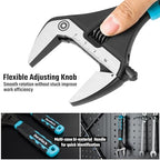 DURATECH 10-Inch Wide Jaw Adjustable Wrench - color: Black & Blue, size: 10-Inch