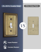 Switch Plates Outlet Covers, 4-Pack Antique Brass Metal Wall Plates - color: Antique Brass, size: 1 Toggle 4PK