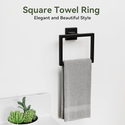 5-Pieces Matte Black Bathroom Accessories, 24 Inch Bathroom Hardware Set - color: Matte Black, size: 26 Inch (5 Pieces Simple)