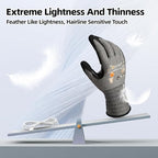Schwer A4 AIR-SKIN Cut Resistant Work Gloves, Ultra Lightweight, AR5918, S - color: Gray, size: Small