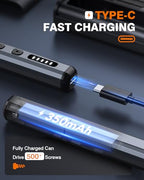 JOREST Mini Electric Screwdriver, Small Cordless Precision Screwdriver set with 38 Magnetic Bits, 5 Torque Settings, Repair Tool for iPhone, Laptop, Drone, Game Console, Camera; Gift for Father