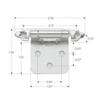 Ravinte Polished Chrome Cabinet Hinges 1/2 Inch Overlay, 60 Pack (30 Pairs) - color: Polished Chrome
