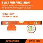 JORGENSEN 24" Magnetic LED Box Level, 45°/90°/180° Spirit 2' Leveler Tool - size: 24 inch