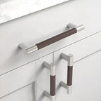 Brown & Nickel Knurled Cabinet Handles Kitchen Pulls 5 Inch 10 Pack - color: Brown and Nickel, size: 5" Hole Center