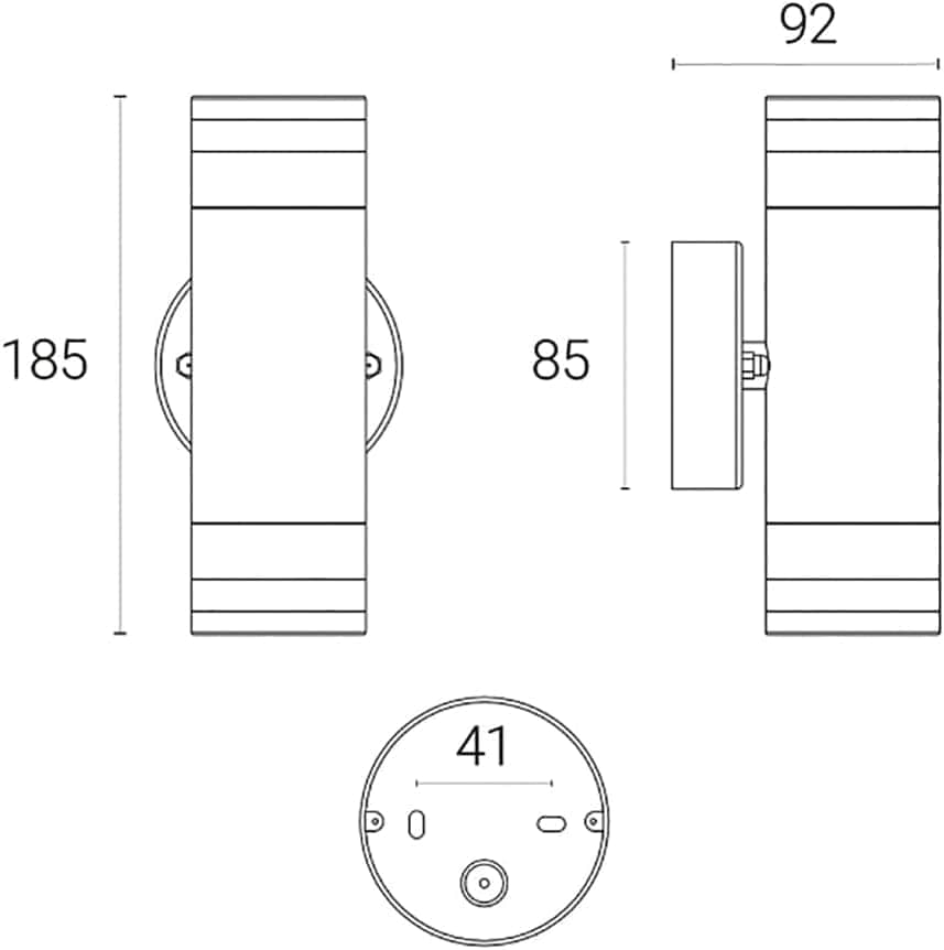 4lite Marinus GU10 Bi-Directional Outdoor Wall Light without PIR - Stainless Steel