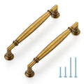 HOME EDIT Antique Brass Cabinet Handles 5 Inch Pulls 10 Pack - color: Antique Brass, size: 5 inches Hole Center