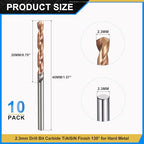 PATIKIL 2.3mm Drill Bit Carbide for Stainless Steel Hard Metal 130° 10 Pack - size: 2.3mm