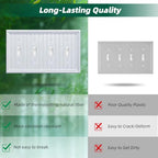 White Natural Material Quad Toggle Light Switch Cover Plates (1-Pack） - size: Quad Switch