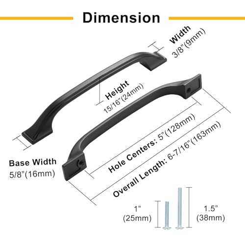 Matte Black Cabinet Pulls 5 Inch Solid Drawer Pulls 10 Pack 8222 - color: Matte Black, size: 5 Inches, style: 10 Pack Arch Pull