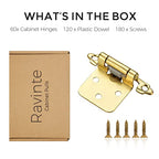 Ravinte Gold Cabinet Hinges, 1/2 Inch Overlay, 60 Pack (30 Pairs) - color: Gold