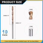 PATIKIL 1.5mm Drill Bit Carbide for Stainless Steel Hard Metal 130° 10 Pack - size: 1.5mm