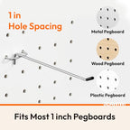 JEAWIWI 30 Pcs Metal Pegboard Hooks, 8 Inch Fit 1/5 in Peg Board - size: 8in 30pcs