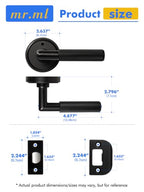 Knurled Door Lever Black Privacy Door Handle, 1 Pack - color: Black