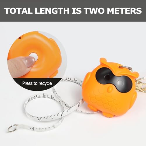 Cute Pink Owl Fashion Measuring Tape 79", Sewing Gifts w/Keychain - color: A20-Pink Owl