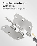 Door Hinges Brushed Nickel 42 Pack 3.5 Inch Rounded 5/8" Radius - color: Brushed Nickel, size: 42 Pack