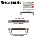 Brown & Nickel Knurled Cabinet Handles Kitchen Pulls 3.75 Inch 10 Pack - color: Brown and Nickel, size: 3.75" Hole Center